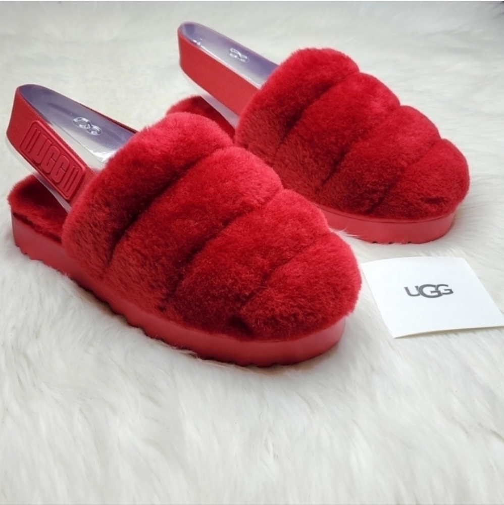 UGG Super Fluff Slipper Ribbon Red - Picture 9 of 16